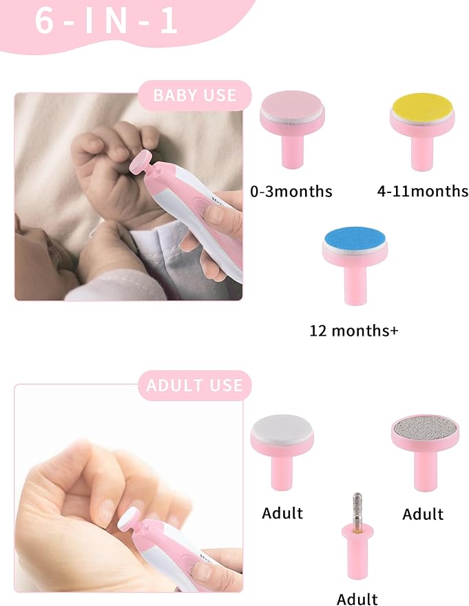 💡 Lima de Uñas Eléctrica 6 en 1 para Bebés 🍼 👶
